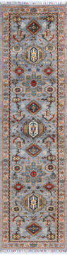 Afghan Chobi Grey Runner 10 to 12 ft Wool Carpet 146682