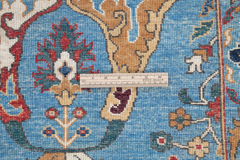 Chobi Blue Runner Hand Knotted 211 X 119 Area Rug 700-146684 Image 6