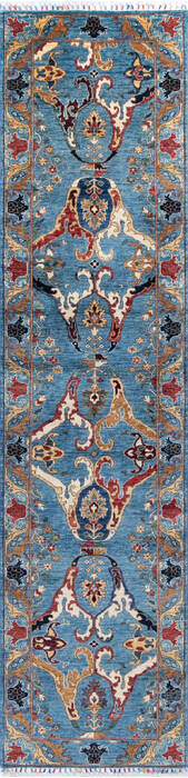 Chobi Blue Runner Hand Knotted 211 X 119 Area Rug 700-146684 Image 0