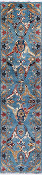 Afghan Chobi Blue Runner 10 to 12 ft Wool Carpet 146684