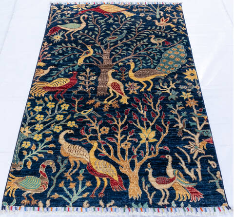 Chobi Blue Hand Knotted 33 X 50 Area Rug 700-146685 Image 1