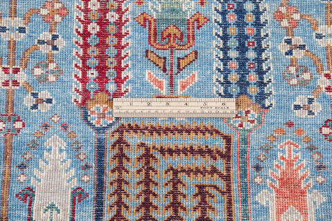 Chobi Blue Hand Knotted 81 X 99 Area Rug 700-146687 Image 6