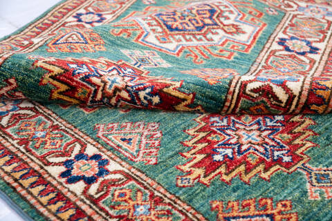 Kazak Green Runner Hand Knotted 22 X 62 Area Rug 700-146689 Image 5