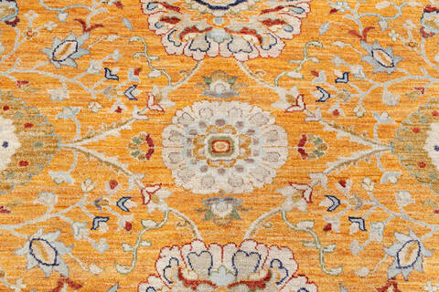 Chobi Yellow Hand Knotted 81 X 100 Area Rug 700-146690 Image 3