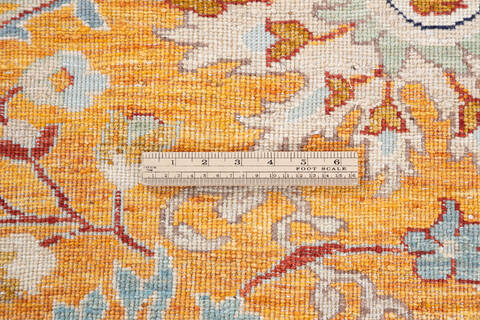 Chobi Yellow Hand Knotted 81 X 100 Area Rug 700-146690 Image 5