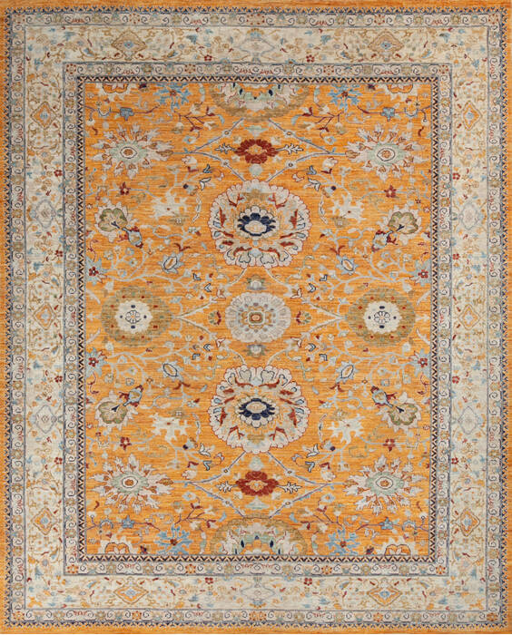 Chobi Yellow Hand Knotted 81 X 100 Area Rug 700-146690 Image 0
