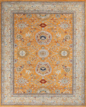 Chobi Yellow Hand Knotted 8'1" X 10'0"  Area Rug 700-146690