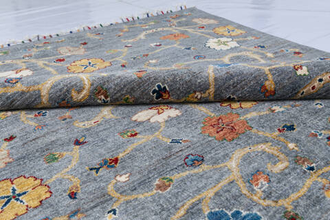 Chobi Grey Hand Knotted 410 X 611 Area Rug 700-146693 Image 4