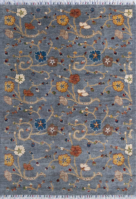 Chobi Grey Hand Knotted 410 X 611 Area Rug 700-146693 Image 0