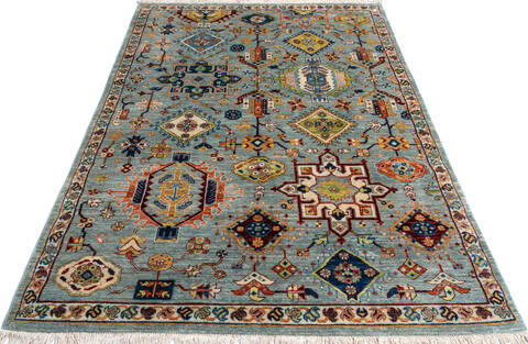 Chobi Blue Hand Knotted 56 X 710 Area Rug 700-146694 Image 1