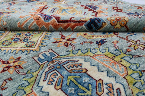 Chobi Blue Hand Knotted 56 X 710 Area Rug 700-146694 Image 3