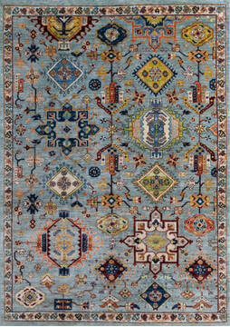 Chobi Blue Hand Knotted 5'6" X 7'10"  Area Rug 700-146694