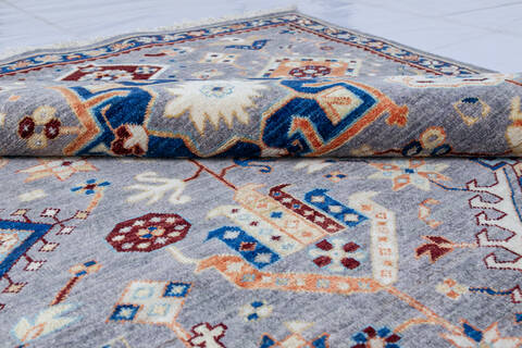 Chobi Blue Hand Knotted 60 X 90 Area Rug 700-146695 Image 4