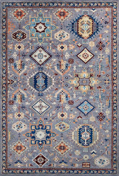 Chobi Blue Hand Knotted 6'0" X 9'0"  Area Rug 700-146695