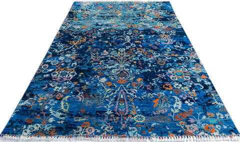 Chobi Blue Hand Knotted 60 X 88 Area Rug 700-146696 Image 1