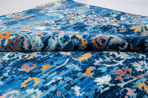 Chobi Blue Hand Knotted 60 X 88 Area Rug 700-146696 Image 4