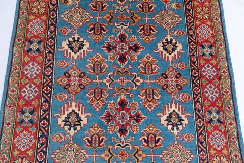 Kazak Blue Hand Knotted 40 X 510 Area Rug 700-146702 Image 3