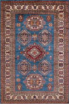 Kazak Blue Hand Knotted 4'2" X 6'4"  Area Rug 700-146708