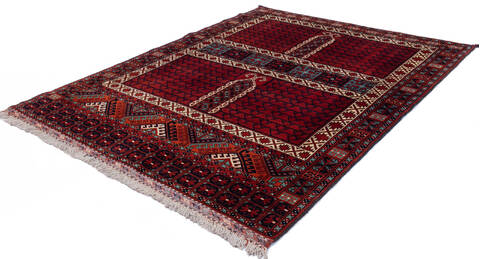 Khan Mohammadi Red Hand Knotted 53 X 67 Area Rug 700-146714 Image 2