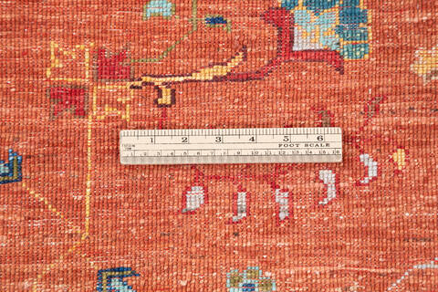 Chobi Orange Hand Knotted 71 X 99 Area Rug 700-146721 Image 5