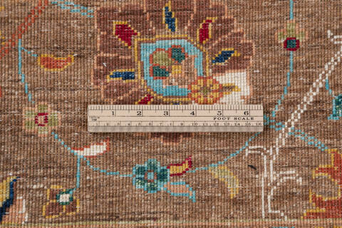 Chobi Brown Runner Hand Knotted 26 X 70 Area Rug 700-146722 Image 5