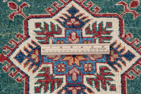 Kazak Green Runner Hand Knotted 28 X 90 Area Rug 700-146723 Image 6