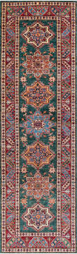 Kazak Green Runner Hand Knotted 2'8" X 9'0"  Area Rug 700-146723
