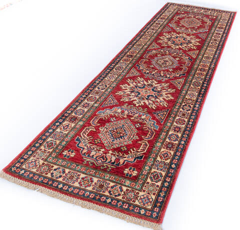 Kazak Red Runner Hand Knotted 26 X 710 Area Rug 700-146724 Image 2