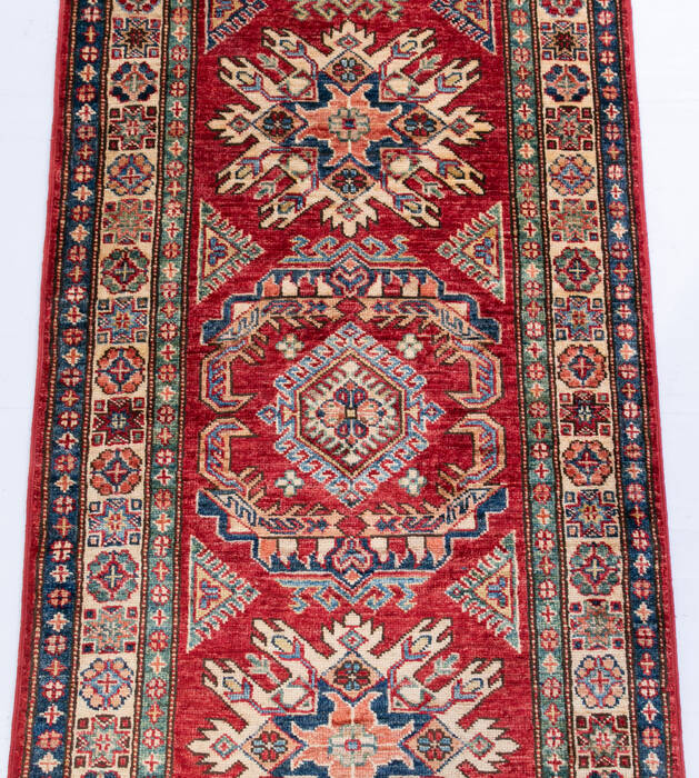 Kazak Red Runner Hand Knotted 26 X 710 Area Rug 700-146724 Image 3
