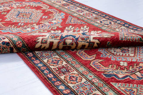 Kazak Red Runner Hand Knotted 26 X 710 Area Rug 700-146724 Image 4