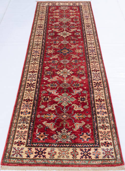 Kazak Red Runner Hand Knotted 27 X 84 Area Rug 700-146726 Image 1