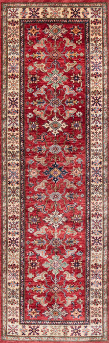 Kazak Red Runner Hand Knotted 27 X 84 Area Rug 700-146726 Image 0