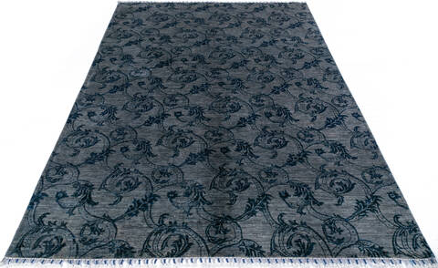 Chobi Grey Hand Knotted 59 X 79 Area Rug 700-146728 Image 1
