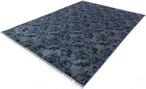 Chobi Grey Hand Knotted 59 X 79 Area Rug 700-146728 Image 2