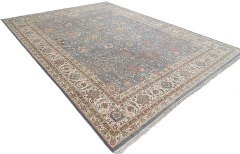 Chobi Blue Hand Knotted 91 X 120 Area Rug 700-146731 Image 3