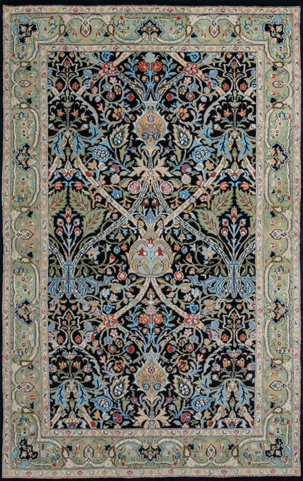 Pak-Persian Black Hand Knotted 45 X 71 Area Rug 700-146732 Image 0