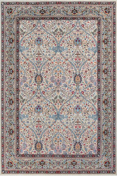 Pak-Persian Beige Hand Knotted 6'2" X 9'3"  Area Rug 700-146733