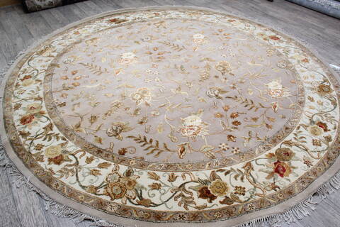 Jaipur Beige Round Hand Knotted 910 X 100 Area Rug 905-146743 Image 2