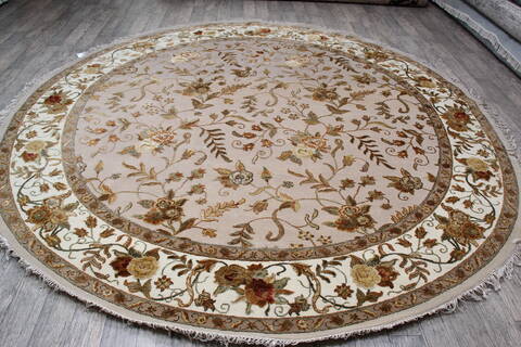 Jaipur Beige Round Hand Knotted 910 X 100 Area Rug 905-146743 Image 6