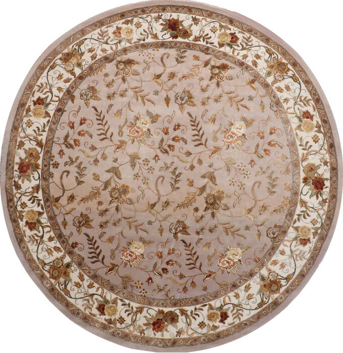 Jaipur Beige Round Hand Knotted 910 X 100 Area Rug 905-146743 Image 0