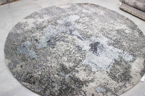 Jaipur Grey Round Hand Knotted 81 X 81 Area Rug 905-146744 Image 3