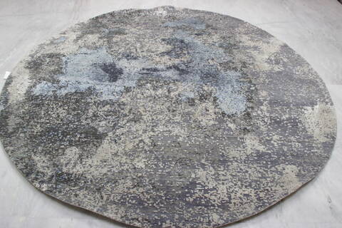Jaipur Grey Round Hand Knotted 81 X 81 Area Rug 905-146744 Image 4