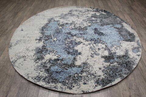 Jaipur White Round Hand Knotted 79 X 79 Area Rug 905-146745 Image 1