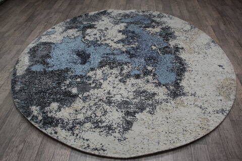 Jaipur White Round Hand Knotted 79 X 79 Area Rug 905-146745 Image 5