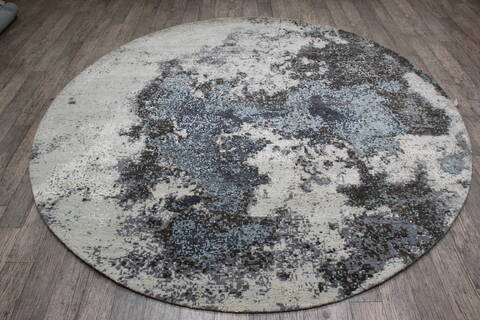 Jaipur White Round Hand Knotted 711 X 80 Area Rug 905-146746 Image 1