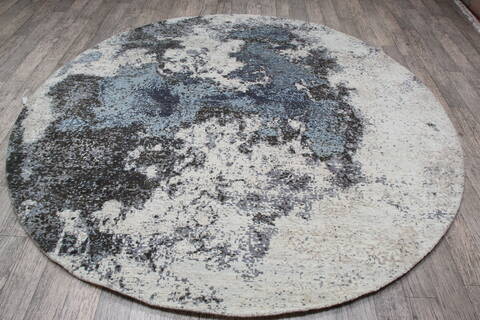 Jaipur White Round Hand Knotted 711 X 80 Area Rug 905-146746 Image 5