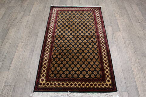Kashmir Black Hand Knotted 211 X 50 Area Rug 905-146756 Image 1