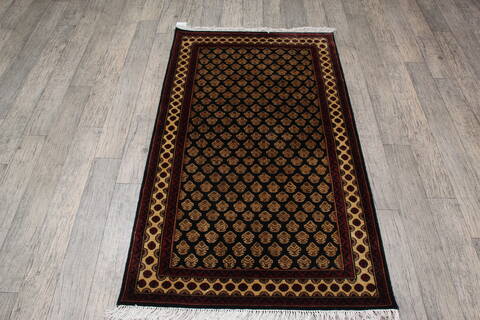 Kashmir Black Hand Knotted 211 X 50 Area Rug 905-146756 Image 6