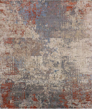 Indian Jaipur Multicolor Rectangle 8x10 ft Wool and Raised Silk Carpet 146764