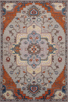Indian Heriz Grey Rectangle 6x9 ft Wool Carpet 146769